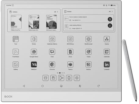 BOOX Tablet Note Max 13,3” Notizbuch B/W 300 ppi 128 GB Android 13 E-Ink WiFi BT (kein Frontlicht)