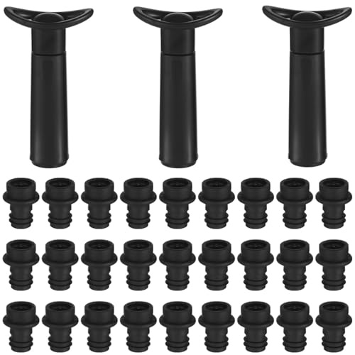 63 Pcs Wine Saver Vacuum Pump Set, Includes 3 Pumps and 60 Stoppers, Reusable Wine Preservers, Wine Bottle Keepers, Bottle Sealers for Kitchen, Party