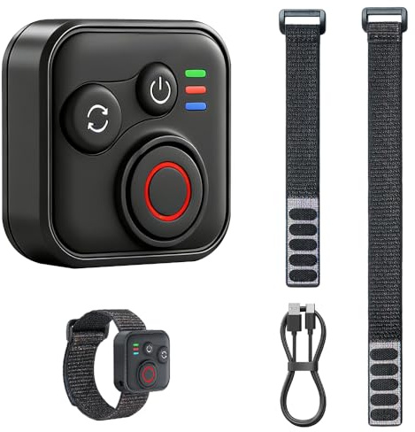 Bluetooth Fernbedienung für Insta360 X5/X4/X3/X2/Ace Pro 2/Ace Pro/GO3S/GO3/GoPro Hero 13/12/11/IOS/Android, Wasserdicht Wireless Smart Fernbedienung mit Handschlaufe, 50M Reichweite, BT5.1