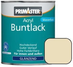 Primaster Acryl Buntlack 375ml Hellelfenbein Glänzend Wetterfest Holz & Metall