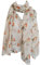 GlamLondon Damen-Schal mit Aquarell-Motiv Rotkehlchen, Weihnachtsschal Gr. 90, cremefarben