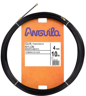 Anguila | Guía Pasacables | Terminales Fijos | Monofilamento | Nylon | Color Negro | Diámetro 4mm | 10 Metros