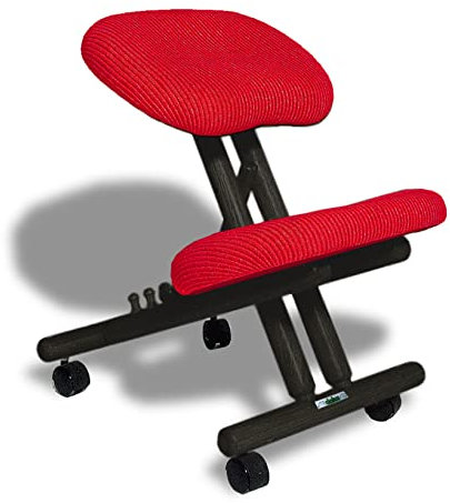 cinius Ergonomischer Stuhl Orthopädischer Kniestuhl Computerstuhl Kniehocker Stoff Schwarz/Rot Farbe