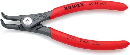 Knipex Precision Circlip Pliers for external circlips on shafts grey atramentized, with non-slip plastic coating 130 mm (self-service card/blister) 49 21 A01 SB