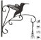 Relaxdays Crochet mural pour plantes oiseau suspensions pot de fleurs en métal décoration de jardin HxlxP 30 x 27.5 x 2 cm, noir