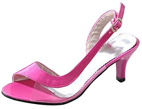Onewus Sandali da donna con tacco alla moda, estivi, Fucsia, 35 EU