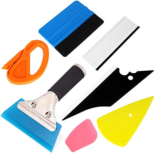 Ewrap Window Tinting Tool Kit Window Film Installation Tools Vehicle Vinyl Wrap Application Kit Including Felt Edge Squeegee, Scrapers, Car Window Squeegee