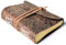 Handmade Writing Notebook - Antique Vintage Leather Bound Daily Notepad For Men Women Unlined Paper Art Sketchbook Travel Diary Notebooks to Write in Book Gift (Brown Flower Print Distressed)
