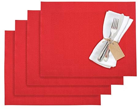 Westmark Tischsets/Platzsets, 4 Stück, 42 x 32 cm, Synthetik, Rot, Saleen Edition: Home