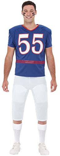 Funidelia | Football Kostüm Quarterback für Herren Größe L Rugby, Quarterback, American Football, Berufe - Farben: Blau, Zubehör für Kostüm - Lustige Kostüme für deine Partys