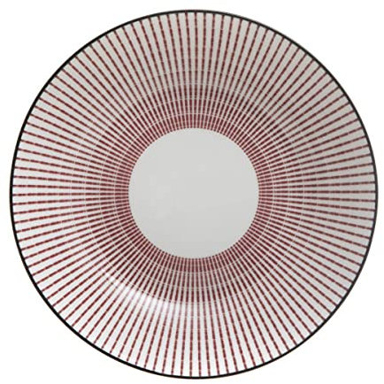 Secret de Gourmet - Juego de 6 platos hondos con dibujo rojo 20,5 cm