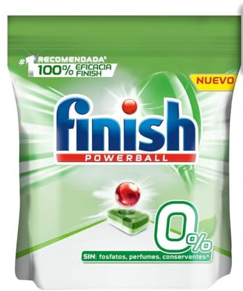 Finish Powerball 0% All in 1 - Pastillas para el lavavajillas, Formato 32 pastillas