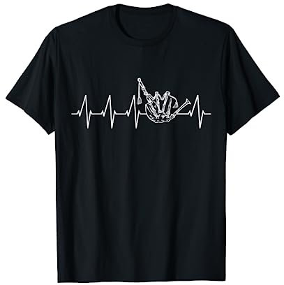 Dudelsack Musik Dudelsackspieler Herzschlag Schottland Reise T-Shirt