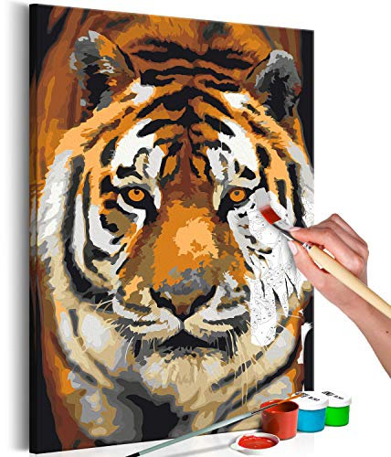 murando - Malen nach Zahlen Tiger Tiere 40x60 cm Malset mit Holzrahmen auf Leinwand für Erwachsene Kinder Gemälde Handgemalt Kit DIY Geschenk Dekoration n-A-1054-d-a