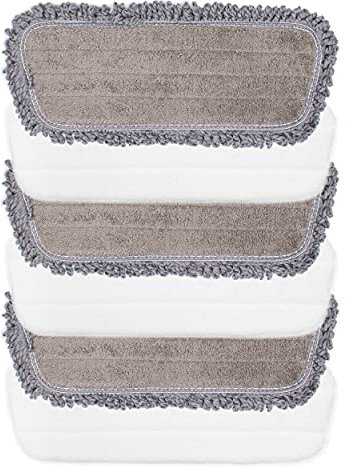 TaylorHe Set of 6 Universal Replacement Spray Floor Mop Pads (3X Microfibre 3X Short Coral) Super-Absorbing Re-usable Washable