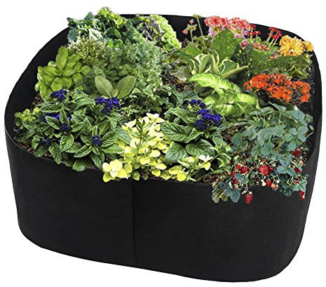 SH Hochbeet aus Stoff, 2 Stück, erhöhtes Pflanzbeet, rechteckig, atmungsaktiv, Pflanzbehälter, Pflanztasche, Übertopf für Kräuter, Blumen, Gemüse, Pflanzen, 60 x 60 cm