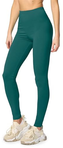 Merry Style Leggings Damen Baumwolle für das ganze Jahr Bequeme Leggings Blickdicht Damen Ideal für Yoga Sport Gym und Freizeit MS10-198 (Smaragdgrün, 4XL)