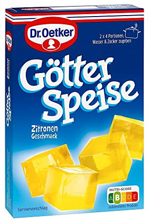 Dr. Oetker Götterspeise zum Kochen Zitronen-Geschmack: 2 x 12,6 g Dessertpulver für Wackelpudding mit Zitronen-Geschmack