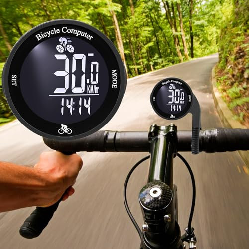 ZOKBOM Fahrradcomputer Kabellos, IPX67 Wasserdicht Fahrradcomputer mit 24 Funktionen, Multifunktionaler Fahrradtacho Kilometerzähler mit großer Hintergrundbeleuchtung LCD-Display für Tracking