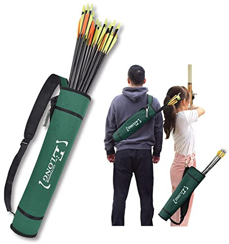 Elong Köcher für Pfeile, Bogenschießen, Rückenpfeil, Köcherhalter, verstellbar, für Compound-Recurve-Bogen, Jagd, Zielübungen für Jugendliche und Erwachsene
