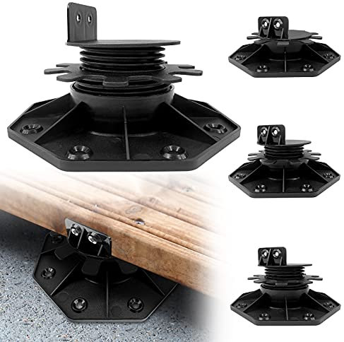 UISEBRT Stelzlager Höhenverstellbar 20 Stück - Stellfüße Terrassenlager 30-60mm WPC Terrassenlager für Terrassendielen-Unterkonstruktion Terrassenplatten, WPC Holz Kunststoff