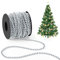 Weihnachten Perlenkette Weihnachtsbaum Perlengirlande Dekoration Weihnachtsbaumschmuck Kunststoff Perle Christbaumschmuck Perlenband für Hochzeit Kostüm DIY Party Zubehör(Silber,21m, 4mm)