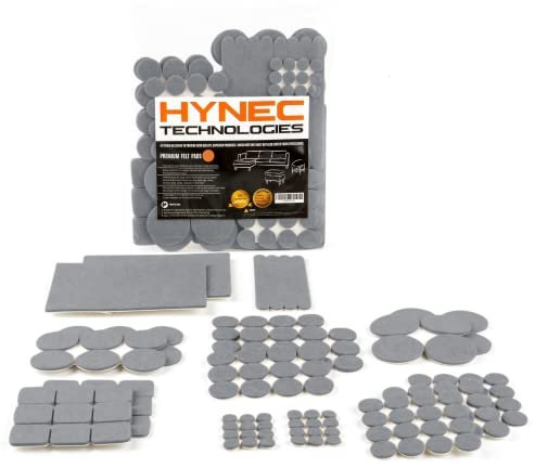 Hynec Premium Möbelschoner Möbelgleiter Filzgleiter Selbstklebend Set - GRAU - 106 Teile Set, 7 GRÖSSEN Quadratisch und rund - für Stühle und Boden