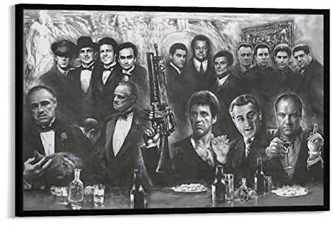 Filmposter The Godfather Black And White, Wandkunst, Gemälde, Leinwanddrucke, Dekoration, Poster, Kunstwerke, 20 x 30 cm