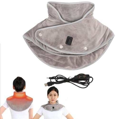 Nackenwärmer Elektrisch, Nackenheizkissen – USB Heizkissen für Nacken und Schultern, großes Wärmekissen Nacken Schulter elektrisch, 3 Stufen & Timer, Entspannung für Nacken und Schulter