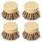 Jungle Culture Têtes de Brosse à Vaisselle Écologiques à Poils Fermes • 4 Têtes de Brosse à Laver en Bois pour Cuisine • Recharges de Poils Interchangeables • Brosses à Récurer • Nettoyage Zéro Déchet