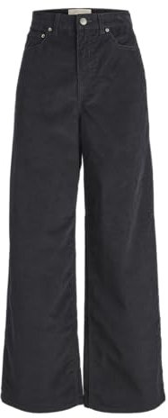 JJXX Women's Jxgelly Wide Cord Hw Pant Sn Trousers, Black, 27W x 32L