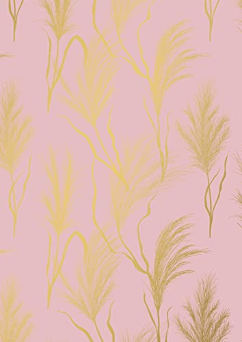 Geschenkpapier Rosa Gras Gold - Breite 200cm - 200m lang - K602183/3-50cm/200mtr