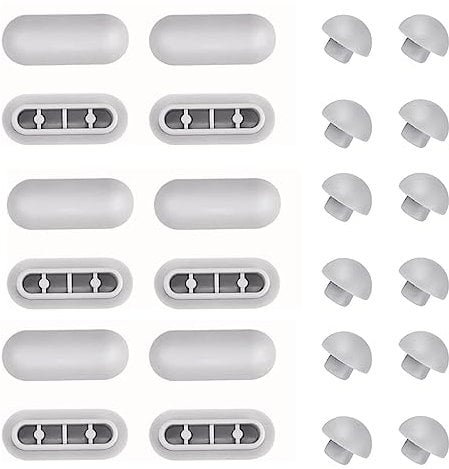 24 Pezzi Paracolpi per Sedili Wc, Paraurti Del Sedile Del Water, Accessorio Del Paraurti per Wc, Paracolpi per Sedile Wc, Tampone Sedile Wc, Paraurti Sedile Wc, per Hotel per Famiglie (Bianco)