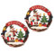 com-four® 2X Weihnachtskranz geflochten - Tür Kranz Welcome für Weihnachten - Weihnachtsdeko zum Hängen - Holzkranz ca. Ø 24 cm (Schneemann - M - 2 Stück)