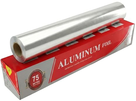 Aspect Tin Foil – Heavy Duty Aluminium Foil Roll (450mm x 75m), Heavy Duty, Durable, Strong, Tear-Resistant, Ideal for Cooking, Baking & Food Storage