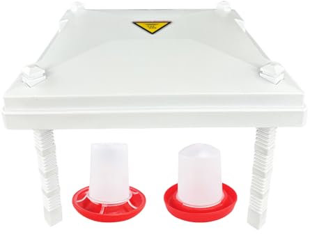 PAIDUOJI Chick Brooder Heizung mit Feeder und Trinker, höhenverstellbar, Brutplatte