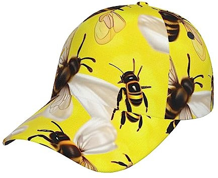 Flying Bees Daisy Honeys Verstellbare Baseballmütze für stilvollen Komfort und Sonne - Unisex und atmungsaktive Kopfbedeckung für alle Jahreszeiten - Schwarz, Schwarz, Einheitsgr��e
