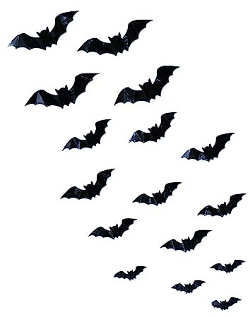 Amosfun 16 Stk Wandtattoos Halloween-Wandaufkleber Halloween-Fledermaus-Aufkleber fledermaus wandaufkleber halloween deko halloween-dekoration weihnatsdeko dreidimensional Applikationen 3d