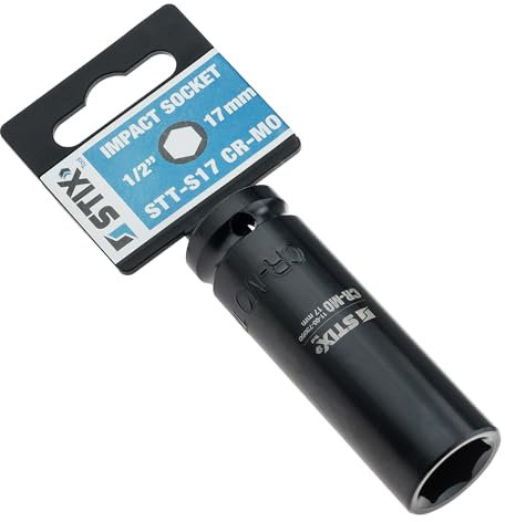 Jeu de douilles STT-S17 1/2 17 mm CR-MO pour visseuse à percussion - 78 mm de long
