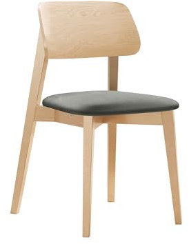 Mirjan24 Esszimmerstuhl Taskir, B:47 x H:80 x T:49 cm, Stuhl aus Buchenholz für Esszimmer, 2 mal lackiert, Lack auf Wasserbasis, Gepolsterte Sitzfläche, Küchenstuhl (Buche/Magic Velvet 2217)