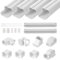 VEVOR Mini-Split-Line-Set-Abdeckung 76,2 mm B 5350 mm L, dekorative PVC-Rohrleitungsabdeckung für Klimaanlage mit 4 geraden Kanälen und vollständigen Komponenten, überstreichbar für Wärmepumpen, weiß