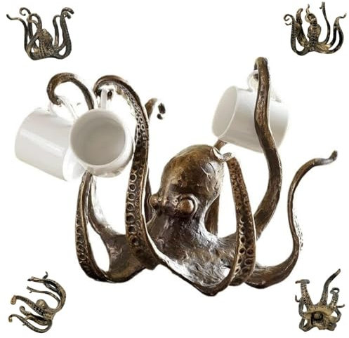 Kosinso Becherhalter, Octopus Kaffeebecherhalter, Kaffeetassen-/Teetassenhalter in Oktopus-Form im Vintage-Stil, langlebiger und stilvoller Oktopus-Organizer