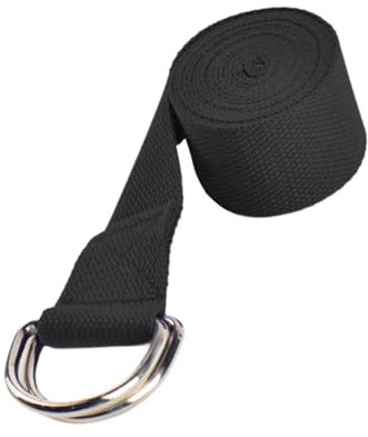 JISADER Yoga Stretching Band Widerstand Band Pilates Seil D Schnalle Fitness Stretching Band, Schwarz