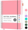 RETTACY Notizbuch A5 Gepunktetes, Bullet Dot Journal, Leichtgewicht Collegeblock, 80 Blatt / 160 Seiten Zum Schreiben, 100gsm, PVC Rinbuch, für Frauen Männer Arbeit Büro, 14.8 x 21cm - Rosa