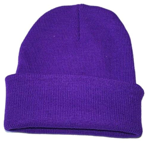 Generico Guanti Nitrile Cappello da Sci Caldo Unisex Lavorato a Maglia Cappellini da Baseball con Berretto Invernale Hip-Hop Cappellino Elasticizzato (Purple, One Size)