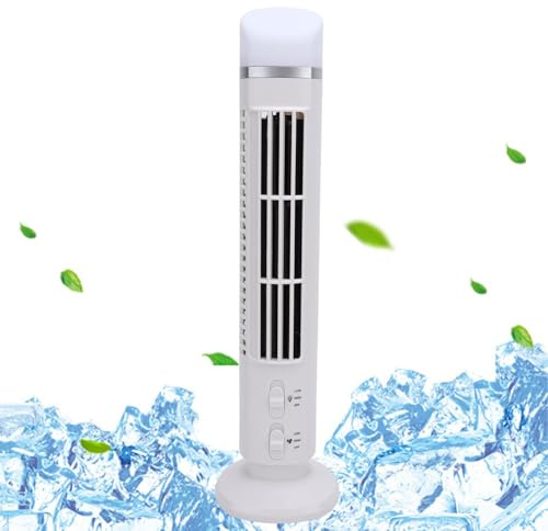 Turmventilator, Flügelloser Ventilator, 2 Geschwindigkeiten Verstellbarer Standventilator, 90° Oszillierende Leise Kühlventilatoren mit Licht, Bodenventilator für Schlafzimmer,