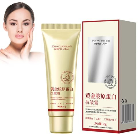 Crema antirughe al collagene d'oro, idratante del viso al collagene coreano, Goldene Kollagen-Creme, crema rassodante idratante profonda di lunga durata, anti invecchiamento e rafforzamento 2