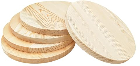 Kreis-Plakette aus Kiefernholz, 20 x 1,5 cm, blanko, unlackiert, rund, für Bastelprojekte, Gravur, Holzbrennen, Malerei, 5 Stück