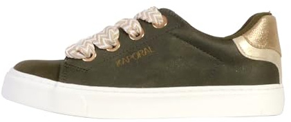 Kaporal Damen Severine Tennisschuhe mit Schnürung, Khaki, Gold, 38 EU