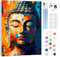 RICUVED Bouddha Peinture par Numéros DIY Kit 20x30cm pour Adultes Enfants avec Cadre en Bois–Bouddha DIY Peinture à l'huile par Numéros sur Toile Artisanat avec Pinceaux Peintures Acryliques